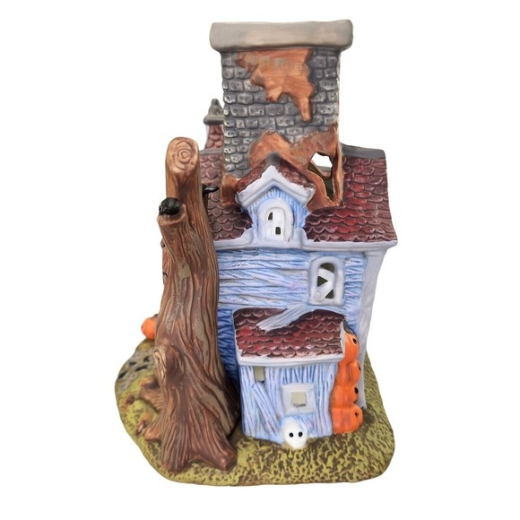 Halloween‎ Haunted House Ghosts Tealight Spooky Ceramic Decor PartyLite READ - Picture 2 of 7
